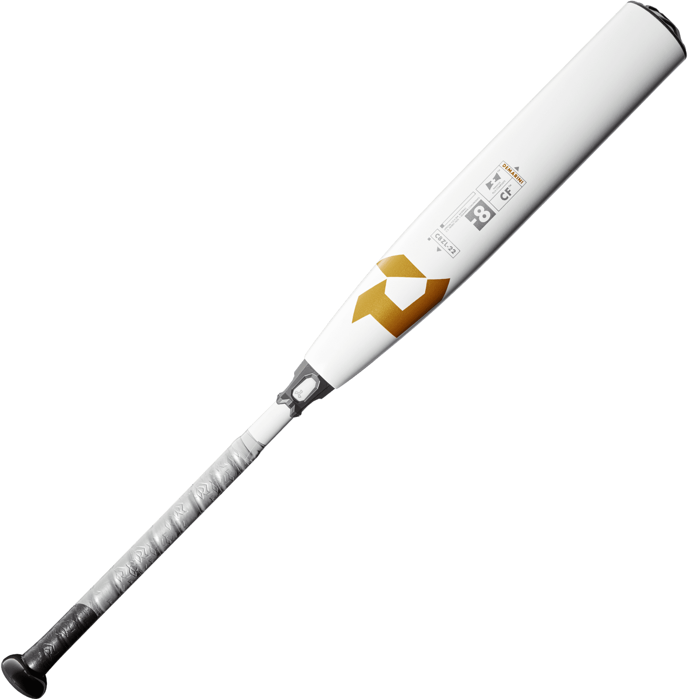 DeMarini 2022 CF (-8) USSSA Bat WTDXC8Z-22 - White Orange Gold - Image 2