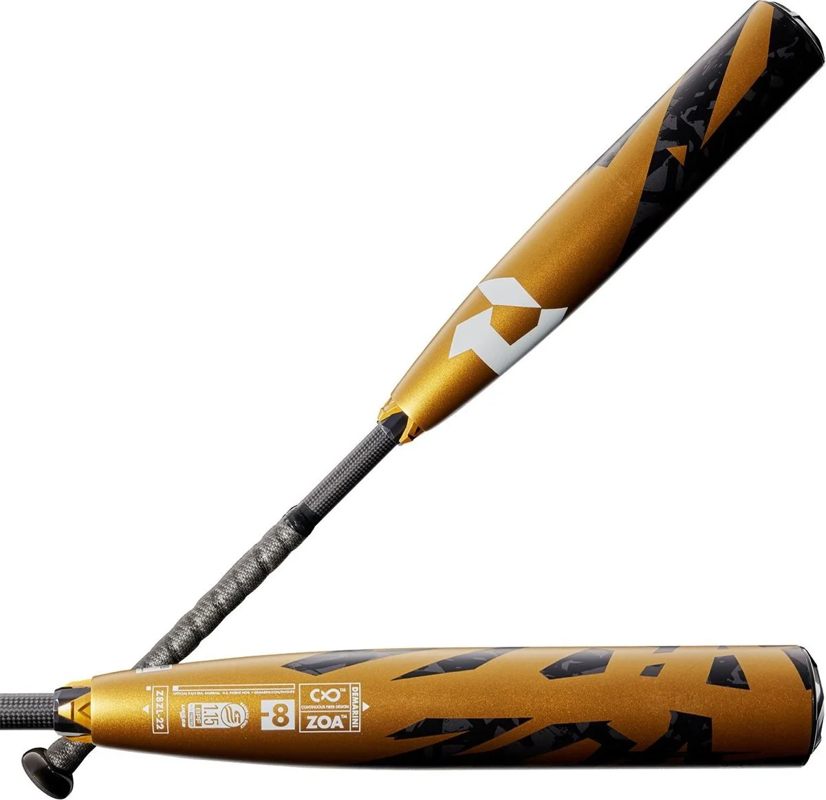DeMarini 2022 ZOA (-8) USSSA 2 3/4" Bat WTDXZ8Z-22 - Dark Gray Gold