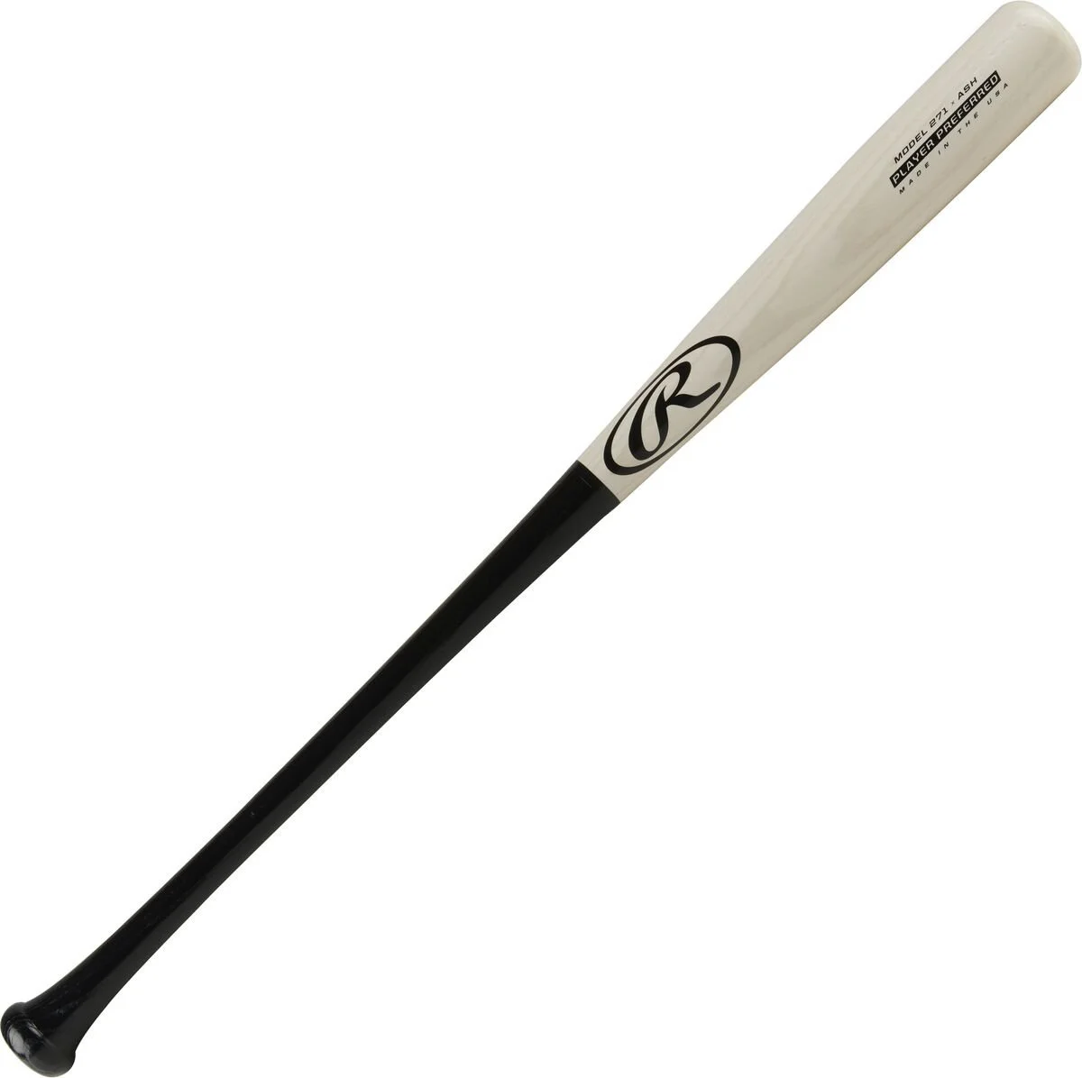 Rawlings 2021 Player Preferred 271 Wood Ash Bat - Black Natural - Image 2