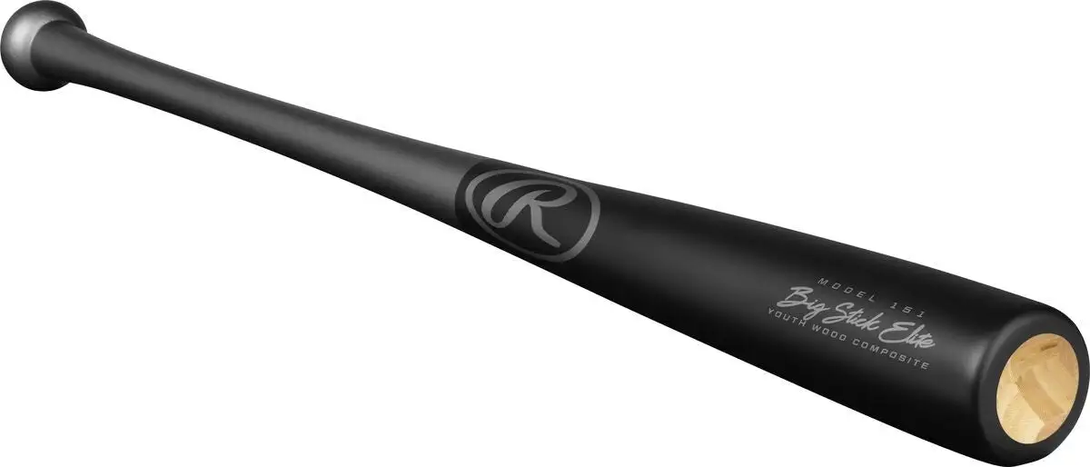 Rawlings Big Stick Elite 151 Maple/Bamboo Composite Wood Baseball Bat - Gray Black 3 Rawlings Big Stick Elite 151 Maple/Bamboo Composite Wood Baseball Bat - Gray Black