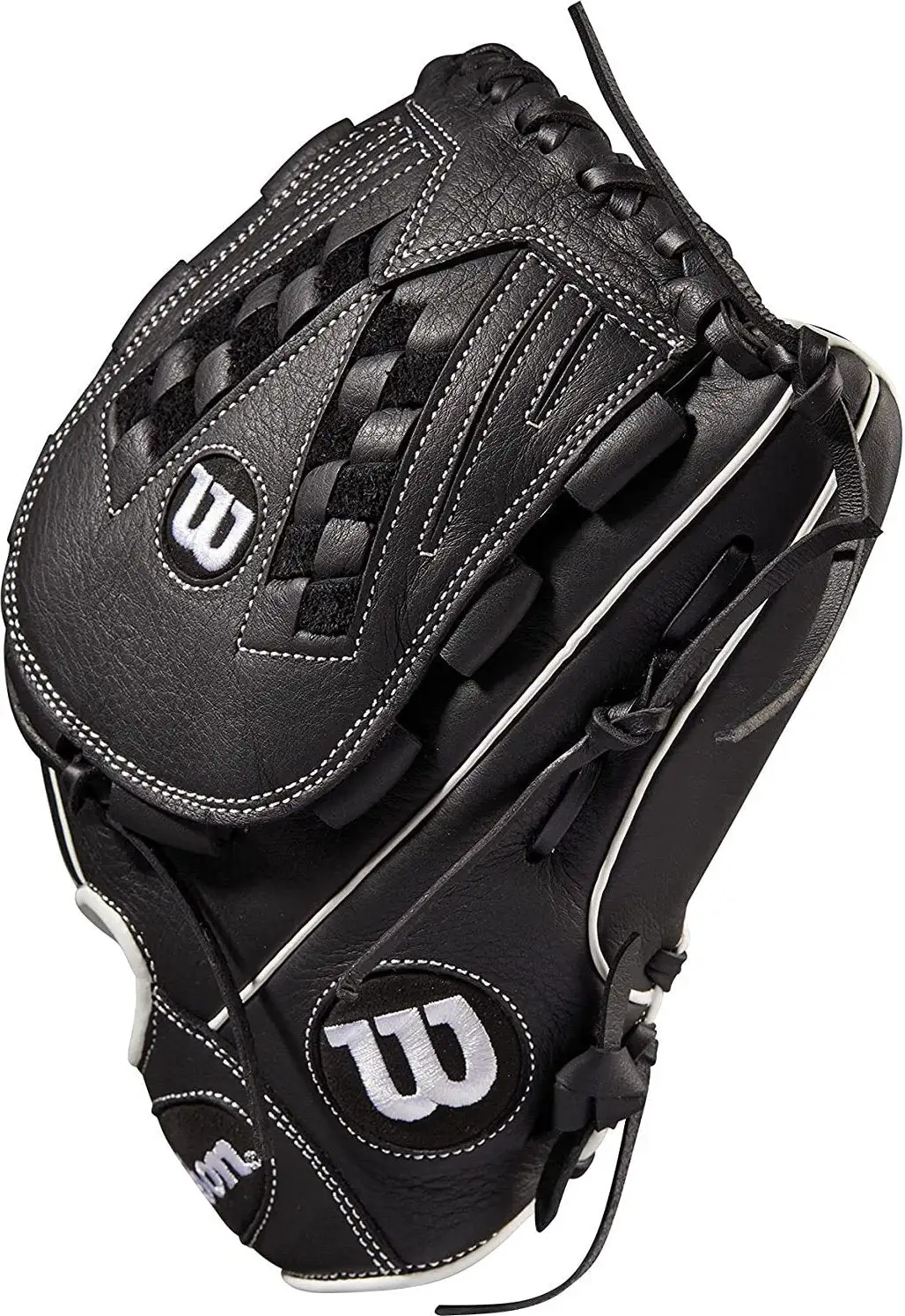 Wilson 2022 A700 12.00" Fastpitch Infield Glove - Black White - Image 4