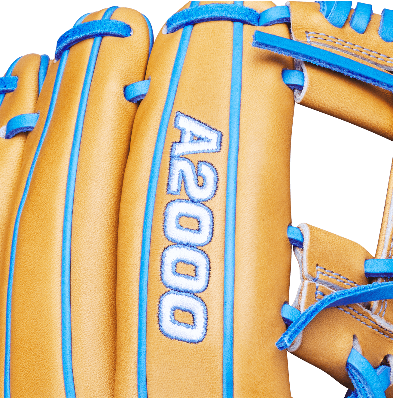 Wilson 2022 A2000 1787 11.75" Infield Glove Aug 2022 GOTM WBW1012811175 - Vintage Tan Sky Blue 9 Wilson 2022 A2000 1787 11.75" Infield Glove Aug 2022 GOTM WBW1012811175 - Vintage Tan Sky Blue - Image 7