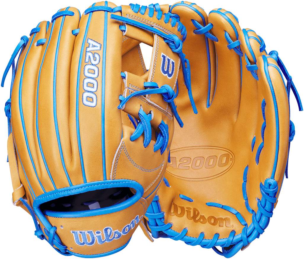 Wilson 2022 A2000 1787 11.75" Infield Glove Aug 2022 GOTM WBW1012811175 - Vintage Tan Sky Blue 5 Wilson 2022 A2000 1787 11.75" Infield Glove Aug 2022 GOTM WBW1012811175 - Vintage Tan Sky Blue - Image 3