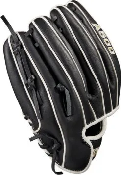 Wilson A500 10.50" Infield Baseball Glove - Black White -Cheap Bats Store Wilson A500 10 50 Infield Baseball Glove Black White HIT a Double 4